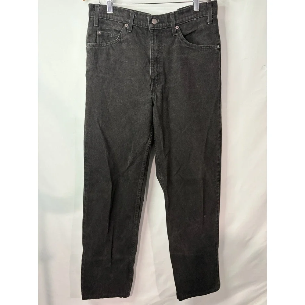 Levis 550 Relaxed Fit Jeans Mens 33x34 Faded Black Orange Tab Vintage Denim